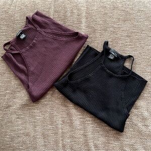 Rue 21 Pair of Juniors Strappy Halter Crop Tank Tops